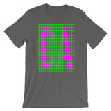 Magenta Green Grid CA Unisex T-Shirt Bella Canvas Original Art Abyssinian Kiosk Fashion Cotton Apparel Clothing California State America US