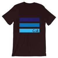 Blues CA Cutout Unisex T-Shirt California State Abyssinian Kiosk Fashion Cotton Apparel Clothing Bella Canvas Original Art