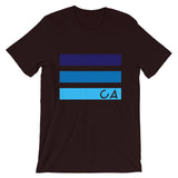 Blues CA Cutout Unisex T-Shirt California State Abyssinian Kiosk Fashion Cotton Apparel Clothing Bella Canvas Original Art