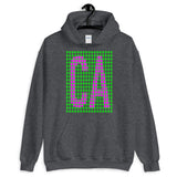 Magenta Green Grid CA Unisex Hoodie Gildan Original Art Abyssinian Kiosk Fashion Cotton Apparel Clothing California State America US