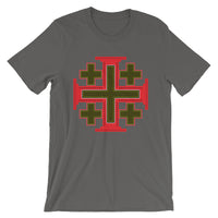 Red Black Yellow #12 Cross Unisex T-Shirt Abyssinian Kiosk Ethiopian Christian Jesus Religion Equal Arm Bella Canvas Original Art Fashion Cotton Apparel Clothing