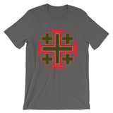 Red Black Yellow #12 Cross Unisex T-Shirt Abyssinian Kiosk Ethiopian Christian Jesus Religion Equal Arm Bella Canvas Original Art Fashion Cotton Apparel Clothing