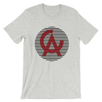 Black Lined Circle Red CA Unisex T-Shirt Lines California State Abyssinian Kiosk Fashion Cotton Apparel Clothing Bella Canvas Original Art