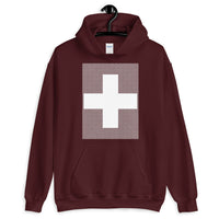 White Criss White Cross Unisex Hoodie Abyssinian Kiosk Equal Arm Cross Christian Criss Cross Lines Gildan Original Art Fashion Cotton Apparel Clothing