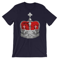 Greyscale & Red Crown Unisex T-Shirt Abyssinian Kiosk Empress Menen Crown Haile Selassie Red Velvet African Royal Royalty Fashion Cotton Apparel Clothing Bella Canvas Original Art