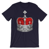 Greyscale & Red Crown Unisex T-Shirt Abyssinian Kiosk Empress Menen Crown Haile Selassie Red Velvet African Royal Royalty Fashion Cotton Apparel Clothing Bella Canvas Original Art