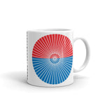 White Cube Spokes Red Top Blue Bottom Kaffa Mug