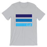 Blues CA Cutout Unisex T-Shirt California State Abyssinian Kiosk Fashion Cotton Apparel Clothing Bella Canvas Original Art