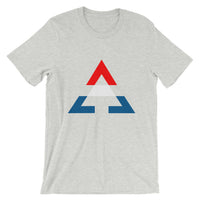 Pyramid RWB Unisex T-Shirt Bella Canvas Original Art Abyssinian Kiosk Fashion Cotton Apparel Clothing Triangle RWB Red White Blue America American Flag