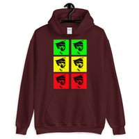Pop Art Solid GYR Haile Selassie Unisex Hoodie Abyssinian Kiosk Emperor Rasta Rastafari Black Ethiopian Ethiopia Africa African Abyssinia Habesha History Military Uniform Art Portrait Vintage Reggae Gildan Original Art Fashion Cotton Apparel Clothing