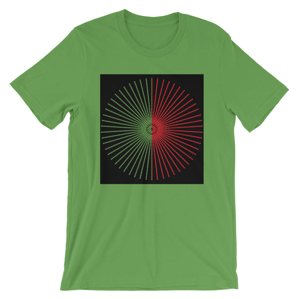 Half Blank Cube Spokes Half Red Black BG Unisex T-Shirt – Abyssinian Kiosk