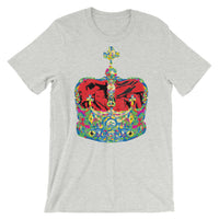 Funky Crown Red Unisex T-Shirt Abyssinian Kiosk Empress Menen Crown Haile Selassie Colors African Royal Royalty Fashion Cotton Apparel Clothing Bella Canvas Original Art