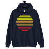 Yellow to Red Lined Circle Unisex Hoodie Abyssinian Kiosk Fashion Cotton Apparel Clothing Gildan Original Art