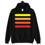 Yellow to Red Bars Unisex Hoodie Abyssinian Kiosk Orange Lines Fashion Cotton Apparel Clothing Gildan Original Art