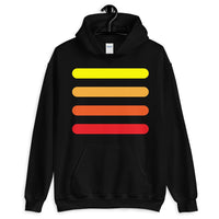 Yellow to Red Bars Unisex Hoodie Abyssinian Kiosk Orange Lines Fashion Cotton Apparel Clothing Gildan Original Art