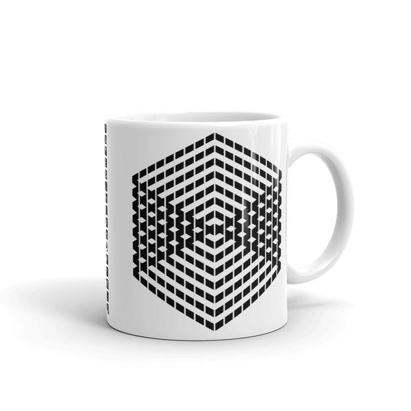 Black Cube Illusion Kaffa Mug