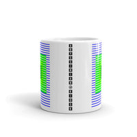 Blue Green Stripes Yellow Black Squares Kaffa Mug