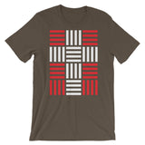 4 Lines White Cross Red Unisex T-Shirt Abyssinian Kiosk Christian Bella Canvas Original Art Fashion Cotton Apparel Clothing