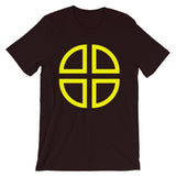 Between the Lines Cross Yellow Unisex T-Shirt Abyssinian Kiosk Ethiopian Coptic Orthodox Tewahedo Christian Bella Canvas Original Art Fashion Cotton Apparel Clothing