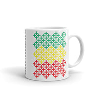 Green Yellow Red Solid Cross Pattern Kaffa Mug