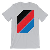 Black Red Blue Stripes Unisex T-Shirt Abyssinian Kiosk Diagonal Stripes Fashion Cotton Apparel Clothing Bella Canvas Original Art