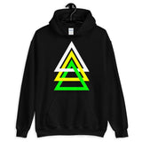 3 Triangles White Yellow Green Unisex Hoodie Abyssinian Kiosk Fashion Cotton Apparel Clothing Gildan Original Art