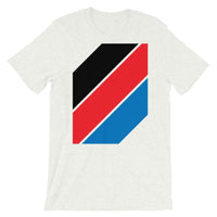 Black Red Blue Stripes Unisex T-Shirt Abyssinian Kiosk Diagonal Stripes Fashion Cotton Apparel Clothing Bella Canvas Original Art