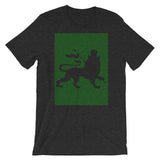 Green Diagonal Lines Blank Lion Unisex T-Shirt Ethiopian Lion of Judah Abyssinian Kiosk Ethiopia Bella Canvas Original Art Fashion Cotton Apparel Clothing