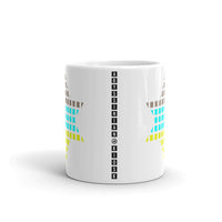 Brown, Cyan, Yellow Lime Boxes Star of David Kaffa Mug