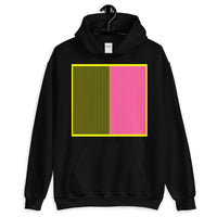 Yellow Back Black Magenta Lines Unisex Hoodie Square Abyssinian Kiosk Fashion Cotton Apparel Clothing Gildan Original Art 