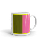 Yellow Back Black Magenta Lines Kaffa Mug