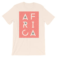 Africa Blank Letters Red Diagonals Unisex T-Shirt Abyssinian Kiosk Fashion Cotton Apparel Clothing Bella Canvas Original Art