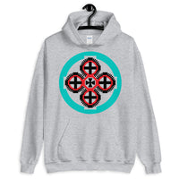 Bullseye Cross #9 Unisex Hoodie Ethiopian Coptic Orthodox Abyssinian Kiosk Christian Gildan Original Art Abyssinian Kiosk Fashion Cotton Apparel Clothing