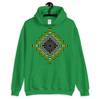 Psychedelic Waffle Cross Unisex Hoodie Trip Trippy Colorful Ethiopian Coptic Orthodox Abyssinian Kiosk Christian Gildan Original Art Abyssinian Kiosk Fashion Cotton Apparel Clothing