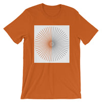 Half Blank Half Grey Cube Spokes White BG Unisex T-Shirt Abyssinian Kiosk Squares Bicycle Spokes Background Fashion Cotton Apparel Clothing Bella Canvas Original Art