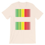 Green Yellow Red Broken Barcode Unisex T-Shirt Bella Canvas Original Art Abyssinian Kiosk Fashion Cotton Apparel Clothing Rasta Flag Reggae