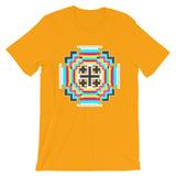 Psychedelic #12 Cross White Unisex T-Shirt Abyssinian Kiosk Equal-Armed Cross Ethiopian Jesus Christian Trip Trippy Colorful Bella Canvas Original Art Fashion Cotton Apparel Clothing