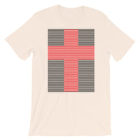Red Cross Black Lines Unisex T-Shirt Abyssinian Kiosk Christian Jesus Religion Lined Latin Cross Bella Canvas Original Art Fashion Cotton Apparel Clothing