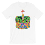 Funky Crown Green Unisex T-Shirt Abyssinian Kiosk Empress Menen Crown Haile Selassie Colors African Royal Royalty Fashion Cotton Apparel Clothing Bella Canvas Original Art