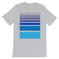 Purple to Blue Unisex T-Shirt Bars and Lines Orange Abyssinian Kiosk Fashion Cotton Apparel Clothing Bella Canvas Original Art 