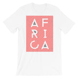 Africa Blank Letters Red Diagonals Unisex T-Shirt Abyssinian Kiosk Fashion Cotton Apparel Clothing Bella Canvas Original Art
