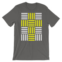 4 Lines Yellow Cross White Unisex T-Shirt Abyssinian Kiosk Christian Bella Canvas Original Art Fashion Cotton Apparel Clothing