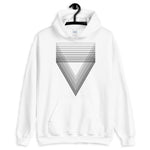 Black Chiaroscuro Triangles Unisex Hoodie From Light to Bold Color Abyssinian Kiosk Fashion Cotton Apparel Clothing Gildan Original Art