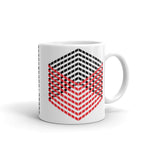 Red Black Cube Illusion Kaffa Mug