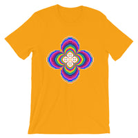 Psychedelic #9 Cross White Unisex T-Shirt Trip Trippy Colorful Ethiopian Coptic Orthodox Abyssinian Kiosk Christian Bella Canvas Original Art Fashion Cotton Apparel Clothing