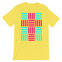 4 Lines Pink Cross Cyan Unisex T-Shirt Abyssinian Kiosk Christian Bella Canvas Original Art Fashion Cotton Apparel Clothing