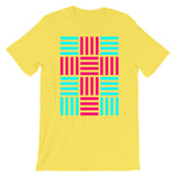 4 Lines Pink Cross Cyan Unisex T-Shirt Abyssinian Kiosk Christian Bella Canvas Original Art Fashion Cotton Apparel Clothing