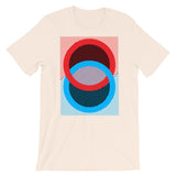 Red Blue Rings Black Inner Unisex T-Shirt Abyssinian Kiosk Fashion Cotton Apparel Clothing Bella Canvas Original Art