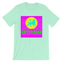 Abyssinian Logo Magenta Background Unisex T-Shirt Abyssinian Kiosk Ethiopian Lion of Judah Amharic Ethiopia Bella Canvas Original Art