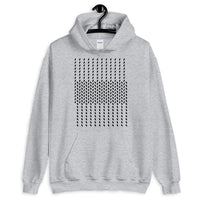 Black Slanted Squares Unisex Hoodie Trickling Down Abyssinian Kiosk Fashion Cotton Apparel Clothing Gildan Original Art